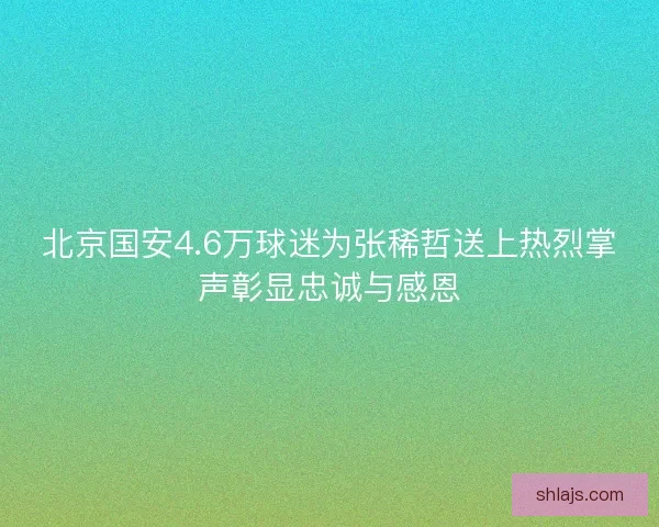 北京国安4.6万球迷为张稀哲送上热烈掌声彰显忠诚与感恩 北京国安4.6万球迷为张稀哲送上热烈掌声彰显忠诚与感恩